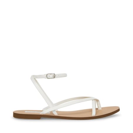 White Steve Madden Amuse Women's Flat Sandals | PH 3687UBH